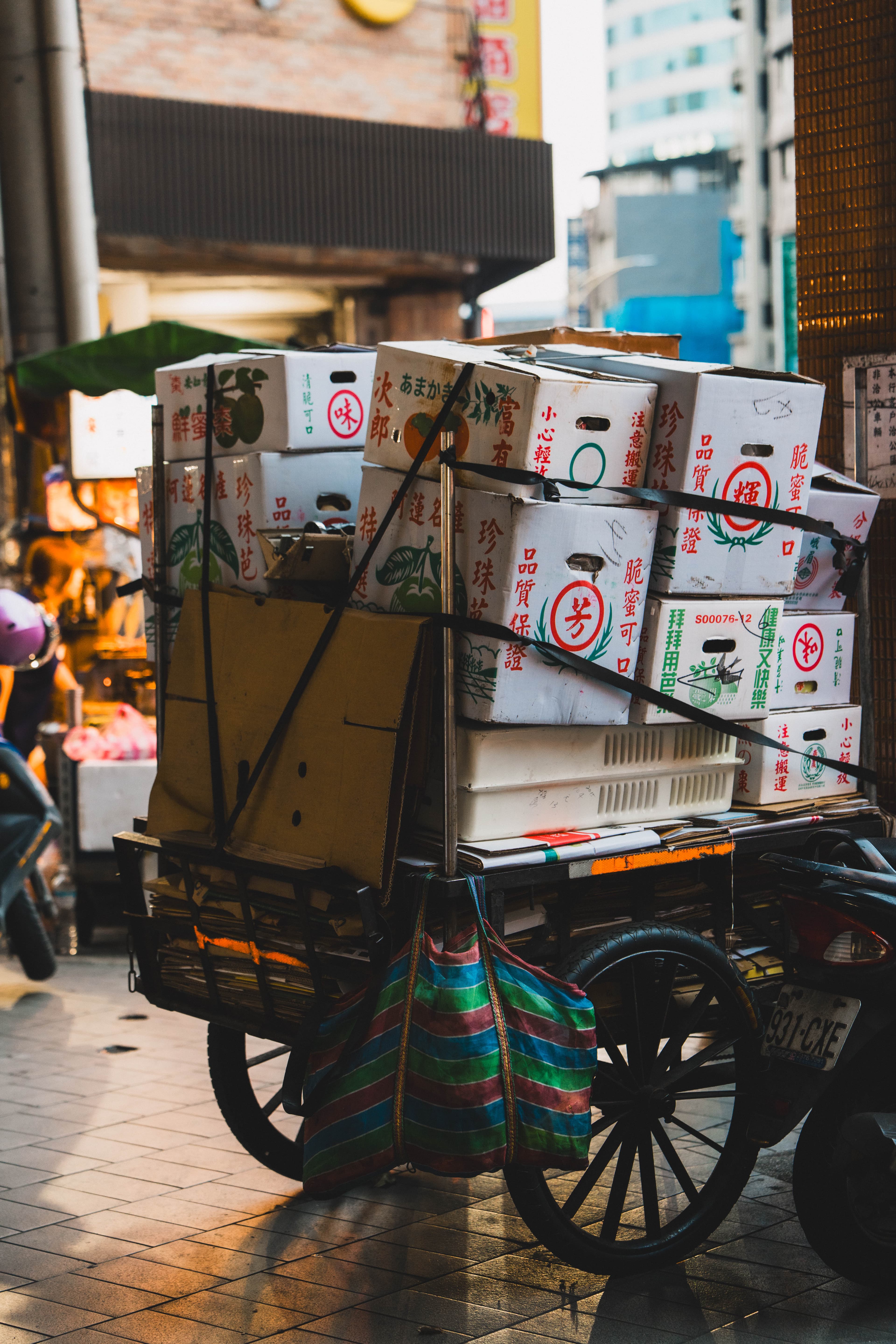 street market produce boxes